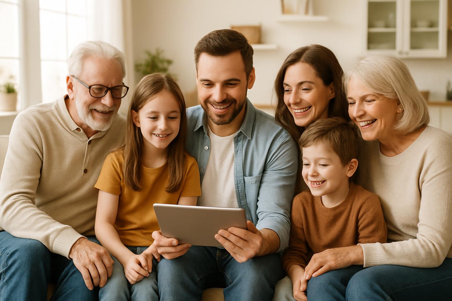 Family sharing moments